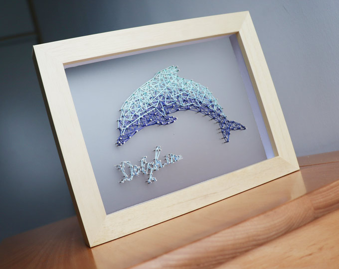 handcraft-stringart-framed-dolphin B
