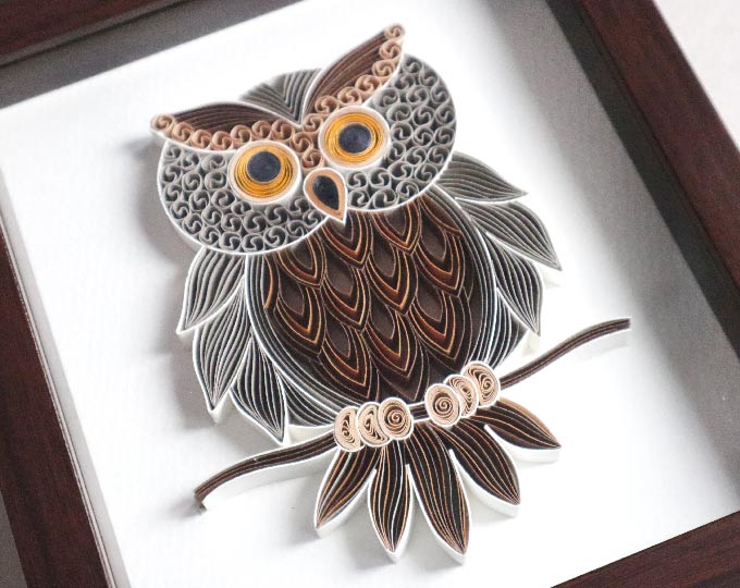 handmade-paper-art-quilling-owl A