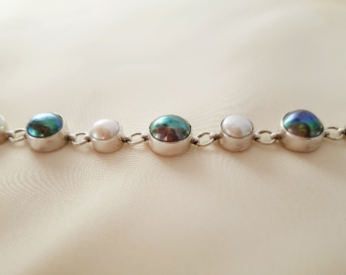 Natural-Baroque-Pearl-Bracelet-925 C