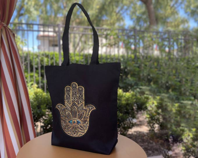 Canvas-Tote-Bag-with-Golden-Hamsa-H B