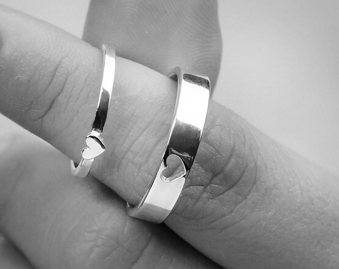 Tiny-Hearts-Couple-Rings-Pure-Sil B