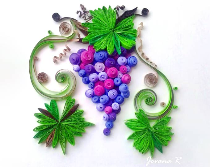 Quilling-grapes-card